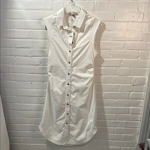Pilcro White Sleeveless Button-Front Dress NWT
